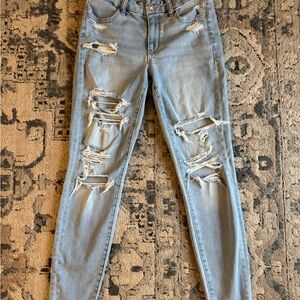 American Eagle Outfitters Ripped Light Blue Skinny Jeans